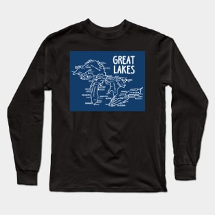 Great Lakes Map Long Sleeve T-Shirt